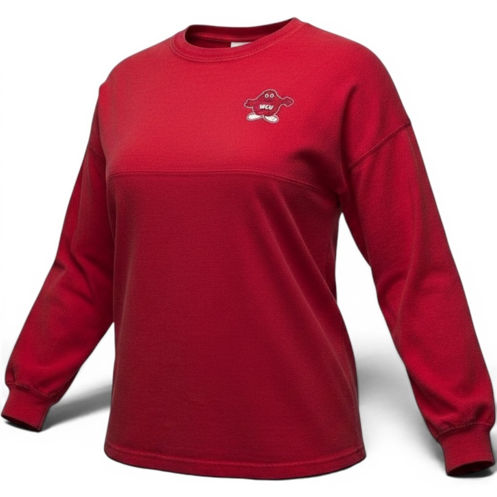 J America WKU Hilltoppers Go Big Red Spirit Jersey Long Sleeve Top Womens M